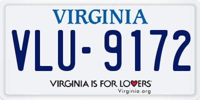 VA license plate VLU9172