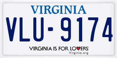 VA license plate VLU9174