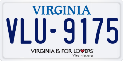 VA license plate VLU9175
