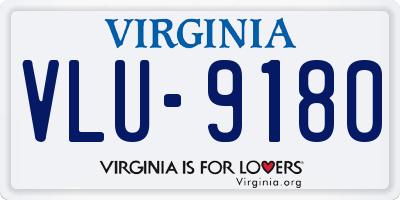 VA license plate VLU9180