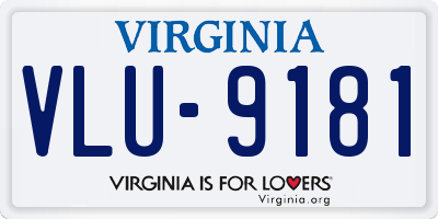 VA license plate VLU9181