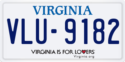 VA license plate VLU9182