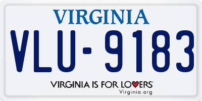 VA license plate VLU9183