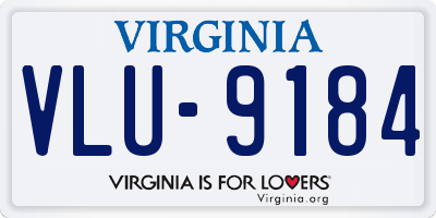 VA license plate VLU9184