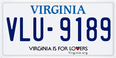 VA license plate VLU9189