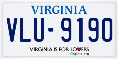 VA license plate VLU9190