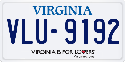 VA license plate VLU9192