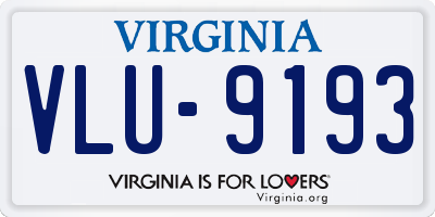 VA license plate VLU9193