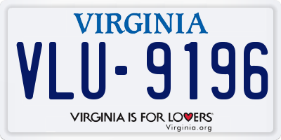 VA license plate VLU9196