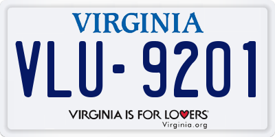 VA license plate VLU9201