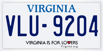 VA license plate VLU9204