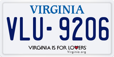 VA license plate VLU9206