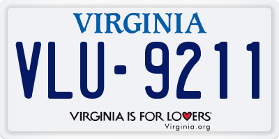 VA license plate VLU9211