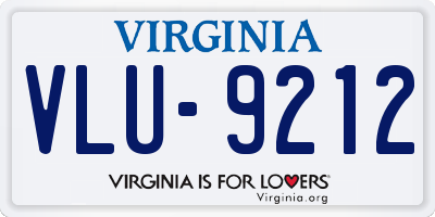 VA license plate VLU9212