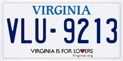VA license plate VLU9213