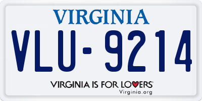 VA license plate VLU9214