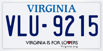 VA license plate VLU9215