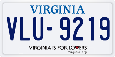 VA license plate VLU9219
