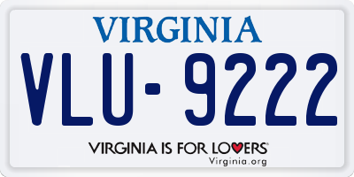 VA license plate VLU9222
