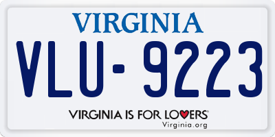 VA license plate VLU9223