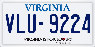 VA license plate VLU9224