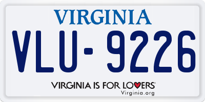 VA license plate VLU9226