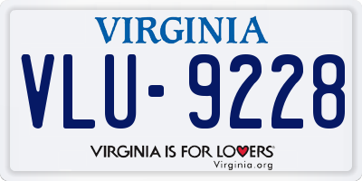 VA license plate VLU9228