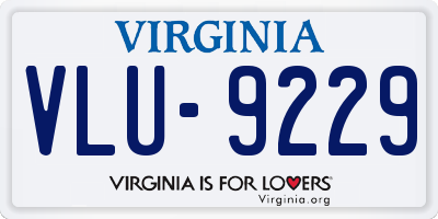 VA license plate VLU9229