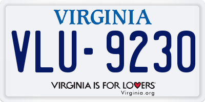 VA license plate VLU9230