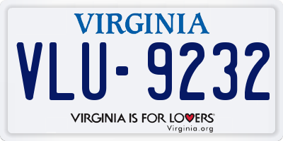 VA license plate VLU9232