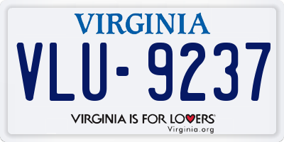 VA license plate VLU9237