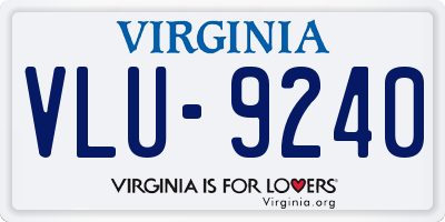 VA license plate VLU9240
