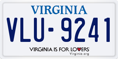 VA license plate VLU9241