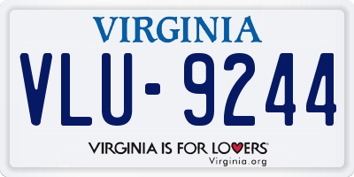 VA license plate VLU9244