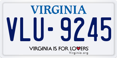 VA license plate VLU9245