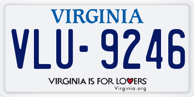 VA license plate VLU9246