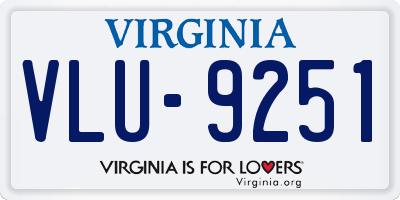 VA license plate VLU9251