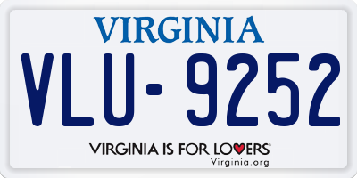 VA license plate VLU9252