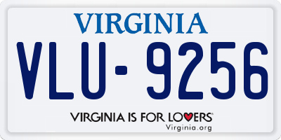 VA license plate VLU9256