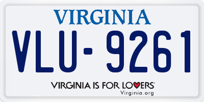 VA license plate VLU9261