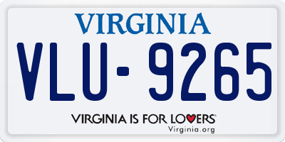 VA license plate VLU9265