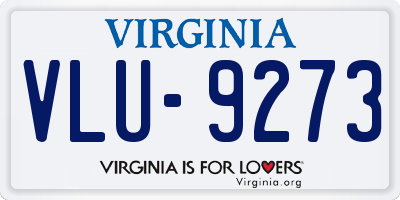 VA license plate VLU9273