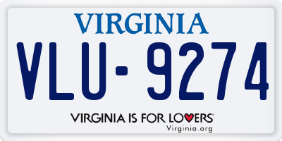 VA license plate VLU9274