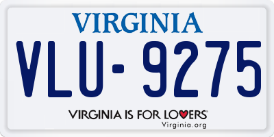 VA license plate VLU9275
