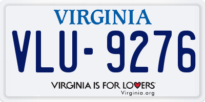 VA license plate VLU9276