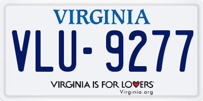 VA license plate VLU9277