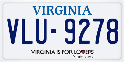 VA license plate VLU9278