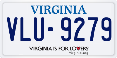 VA license plate VLU9279