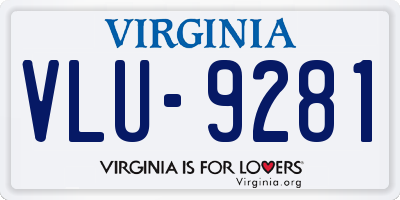 VA license plate VLU9281
