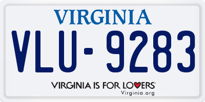 VA license plate VLU9283